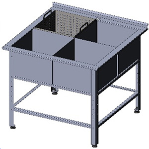 Ванна моечная для яиц Assum ВМЯБ-С-1/600 (700х700х850) (глуб.300, 1 вставка перф)