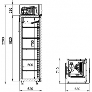 Шкаф морозильный Аркто F0.5-G (P) длинная ручка