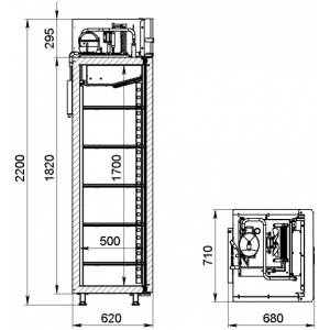 Шкаф холодильный Аркто R0.5-G (P) длинная ручка
