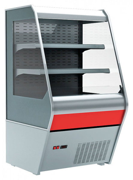 Витрина холодильная F13-07 VM 0,7-2 0020 стеклопакет (Carboma 1260/700 ВХСп-0,7) (9006 цвет серый)